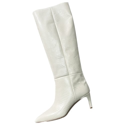 Pre-owned Paris Texas Leather Wellington Boots In White