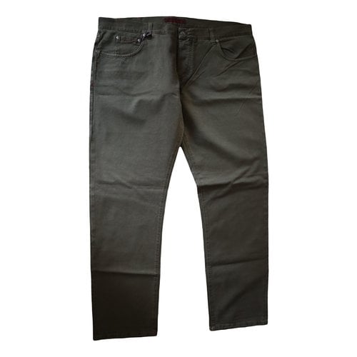 Pre-owned Isaia Straight Jeans In Khaki