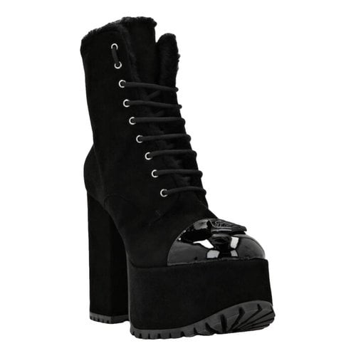 Pre-owned Philipp Plein Lace Up Boots In Black