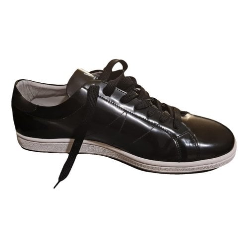 Pre-owned Wood Wood Leather Lace Ups In Black