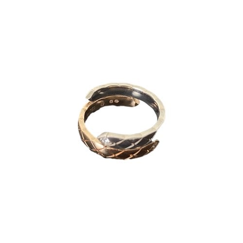 Pre-owned Chanel Coco Crush Pink Gold Ring In Silver