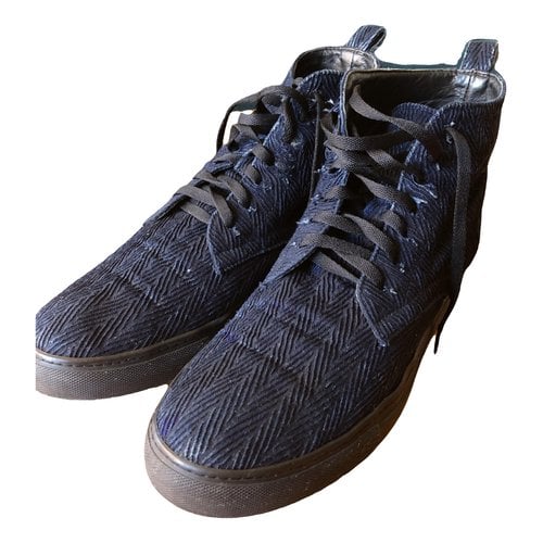 Pre-owned Ann Demeulemeester Cloth High Trainers In Blue