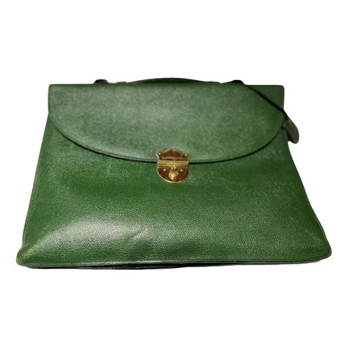 Pre-owned Lancel Leather Satchel In Green