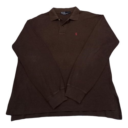 Pre-owned Polo Ralph Lauren Polo Classique Manches Longues Polo Shirt In Brown