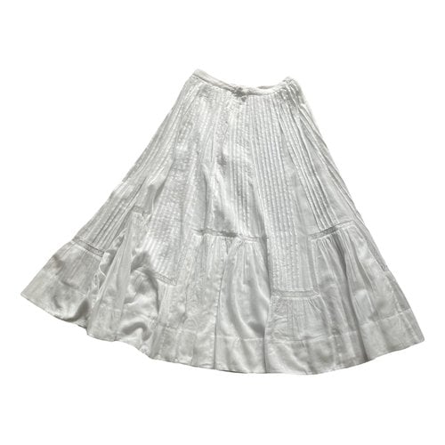 Pre-owned Max & Moi Mid-length Skirt In White
