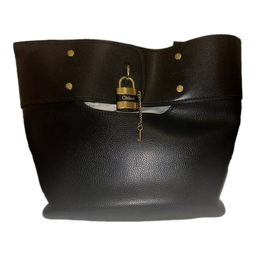 Pre-owned Chloé Aby Leather Tote In Black