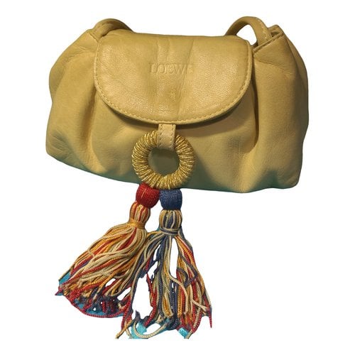 Pre-owned Loewe Flamenco Leather Crossbody Bag In Yellow