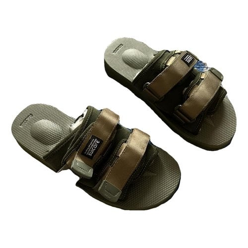 Pre-owned Suicoke Shearling Sandals In Khaki