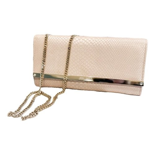 Pre-owned Jimmy Choo Python Clutch Bag In Pink