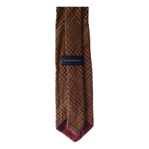 Pre-owned Saint Laurent Cashmere Tie In Multicolour