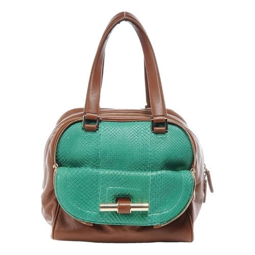 Pre-owned Jimmy Choo Justine Leather Handbag In Brown