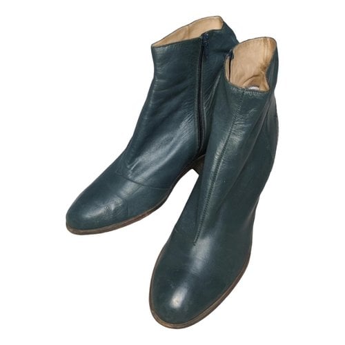 Pre-owned Maison Margiela Leather Boots In Green