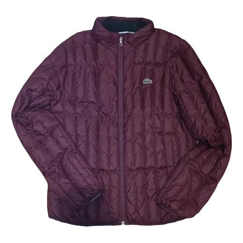 Pre-owned Lacoste Puffer In Burgundy