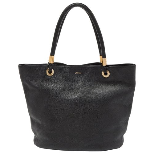 Pre-owned Lancel Leather Tote In Black