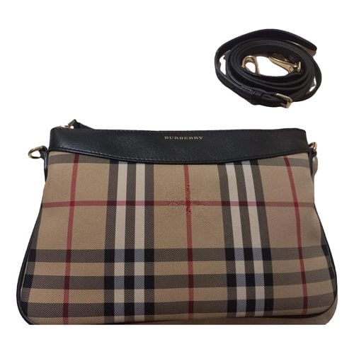 Pre-owned Burberry Leather Clutch Bag In Brown