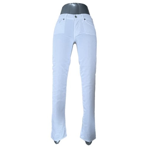Pre-owned 7 For All Mankind Straight Jeans In White