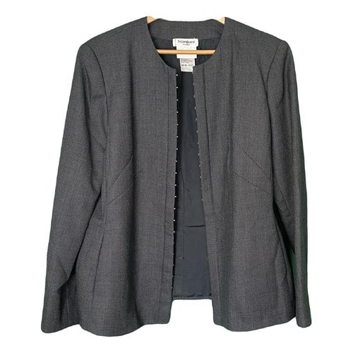 Pre-owned Saint Laurent Wool Short Vest In Grey