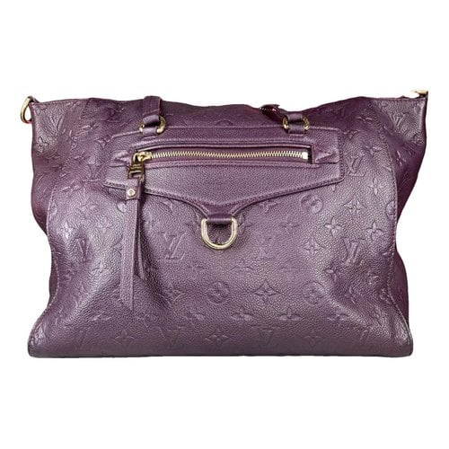 Pre-owned Louis Vuitton Lumineuse Leather Handbag In Purple