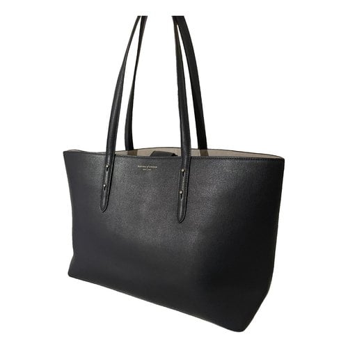 Pre-owned Aspinal Of London Leather Tote In Blue
