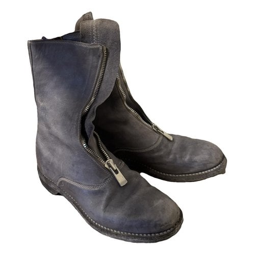 Pre-owned Guidi Leather Boots In Grey