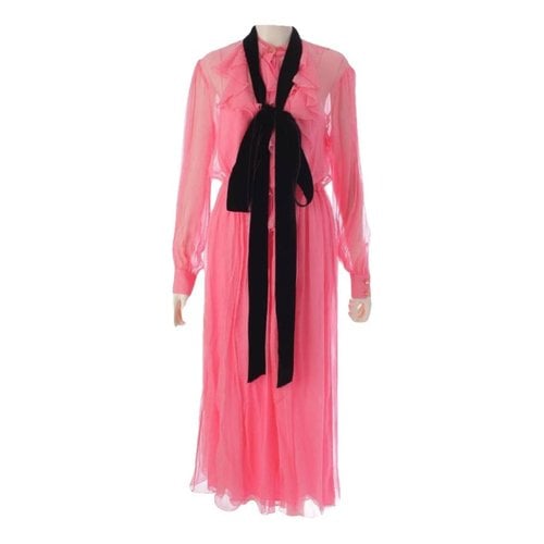 Pre-owned Gucci Silk Maxi Dress In Pink
