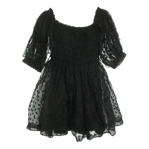 Pre-owned Dior Silk Mini Dress In Black