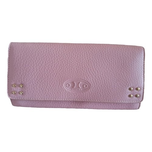 Pre-owned Celine Leather Wallet In Pink
