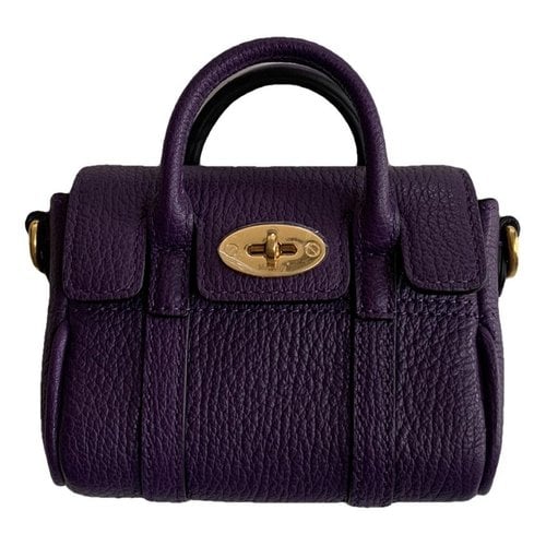 Pre-owned Mulberry Bayswater Small Leather Handbag In Purple
