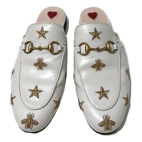 Pre-owned Gucci Patent Leather Mules & Clogs In White
