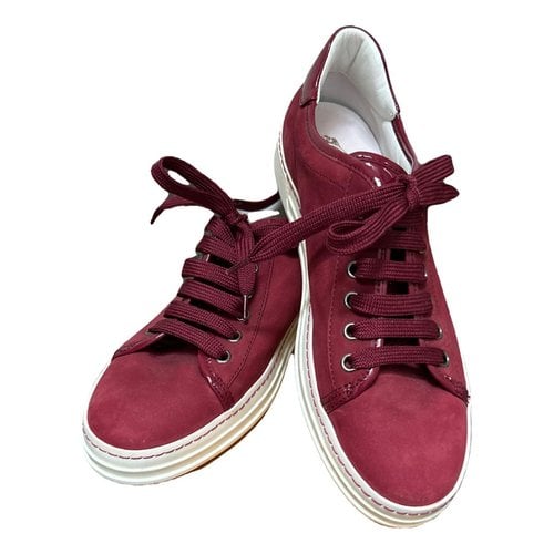 Pre-owned Tod's Leather Trainers In Red