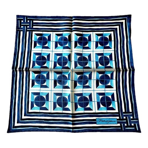 Pre-owned Dolce & Gabbana Silk Scarf & Pocket Square In Blue