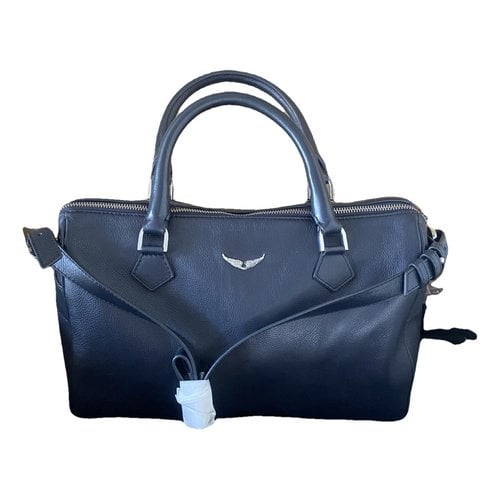 Pre-owned Zadig & Voltaire Sunny Leather Handbag In Navy