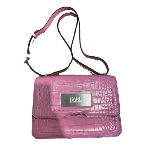 Pre-owned Karl Lagerfeld Vegan Leather Handbag In Pink