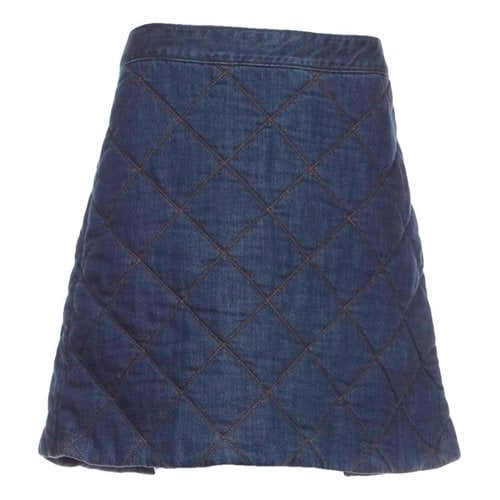 Pre-owned Ganni Mini Skirt In Blue