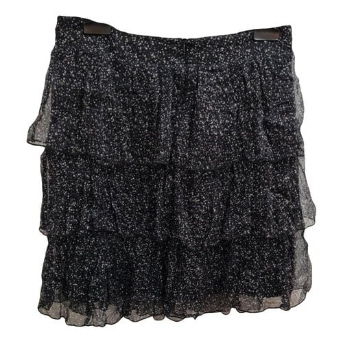 Pre-owned Ikks Silk Mini Skirt In Black