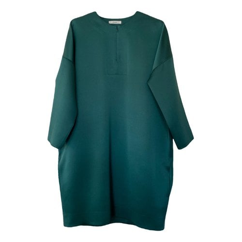 Pre-owned Celine Silk Mid-length Dress In Green