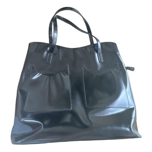 Pre-owned Anya Hindmarch Leather Tote In Black