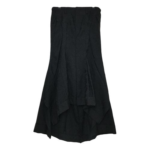Pre-owned Junya Watanabe Wool Maxi Skirt In Black