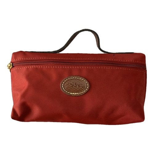Pre-owned Longchamp Cloth Clutch Bag In Red