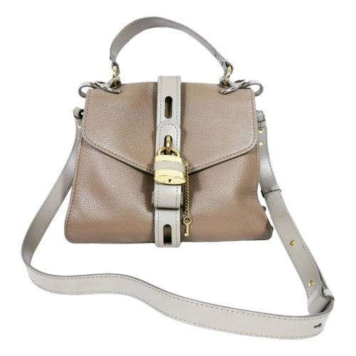 Pre-owned Chloé Aby Leather Handbag In Grey