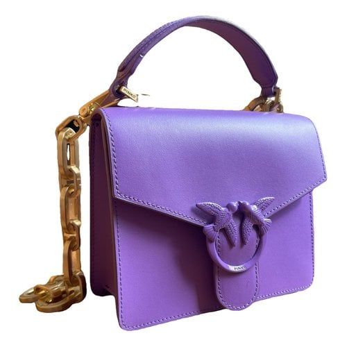 Pre-owned Pinko Leather Mini Bag In Purple