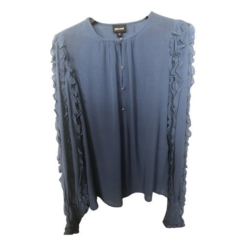 Pre-owned Just Cavalli Silk Blouse In Blue