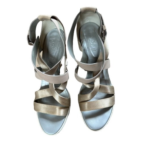 Pre-owned Hogan Leather Sandals In Beige