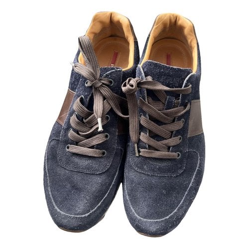 Pre-owned Prada High Trainers In Blue