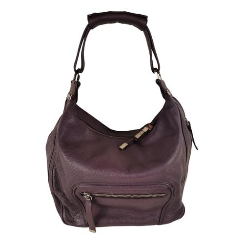 Pre-owned Tod's Leather Tote In Purple
