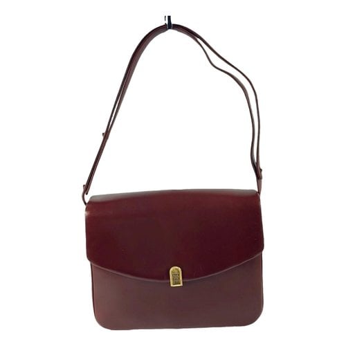 Pre-owned Givenchy Leather Crossbody Bag In Burgundy