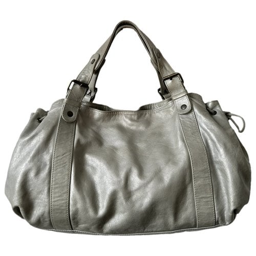 Pre-owned Gerard Darel 24h Leather Handbag In Silver