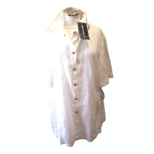 Pre-owned Elena Miro' Linen Blouse In White