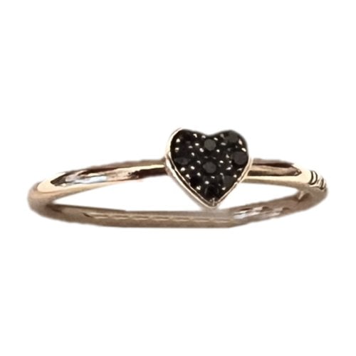 Pre-owned Dodo Coeur Pink Gold Ring In Black