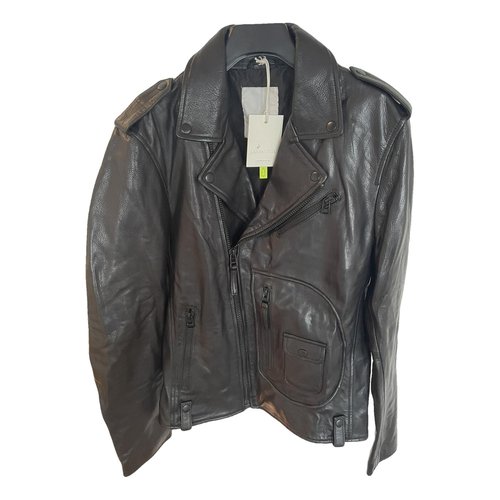 Pre-owned Goosecraft Leather Jacket In Black